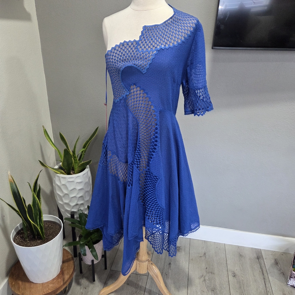 Stella McCartney One-Shoulder Blue Dress